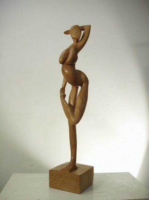 Femme se détournant . H; 0,75m, Chêne, 2008