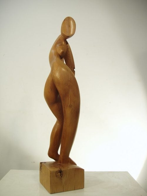 Femme se retournant 2. H; 0,75m, Chêne, 2008