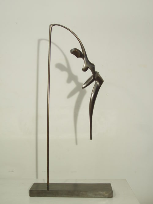 Saut à la perche. Bronze. H, 0m 70.